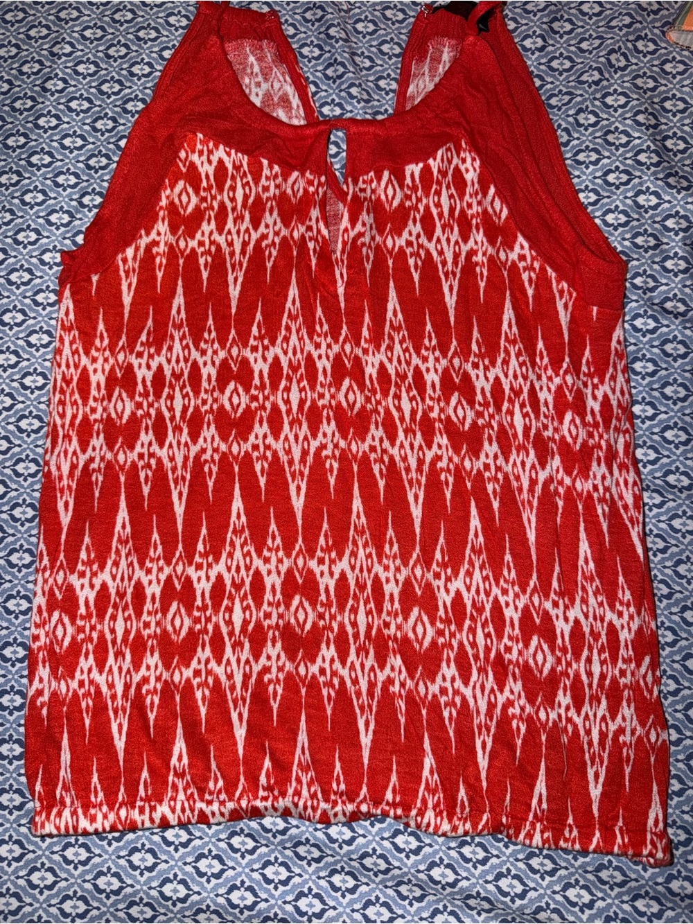 Ann Taylor Red and White Patterned Sleeveless Camisole